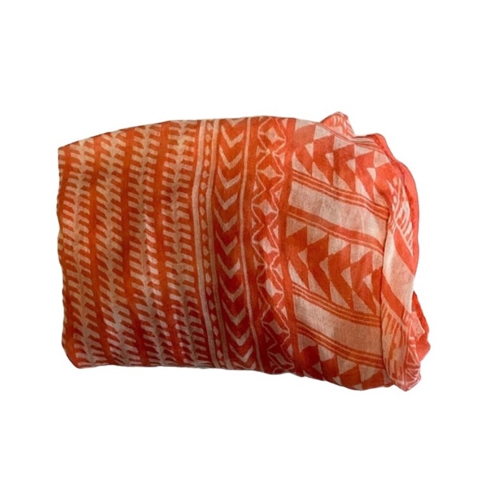 OSFM Coral/Bright Orange & White Infinity Scarf